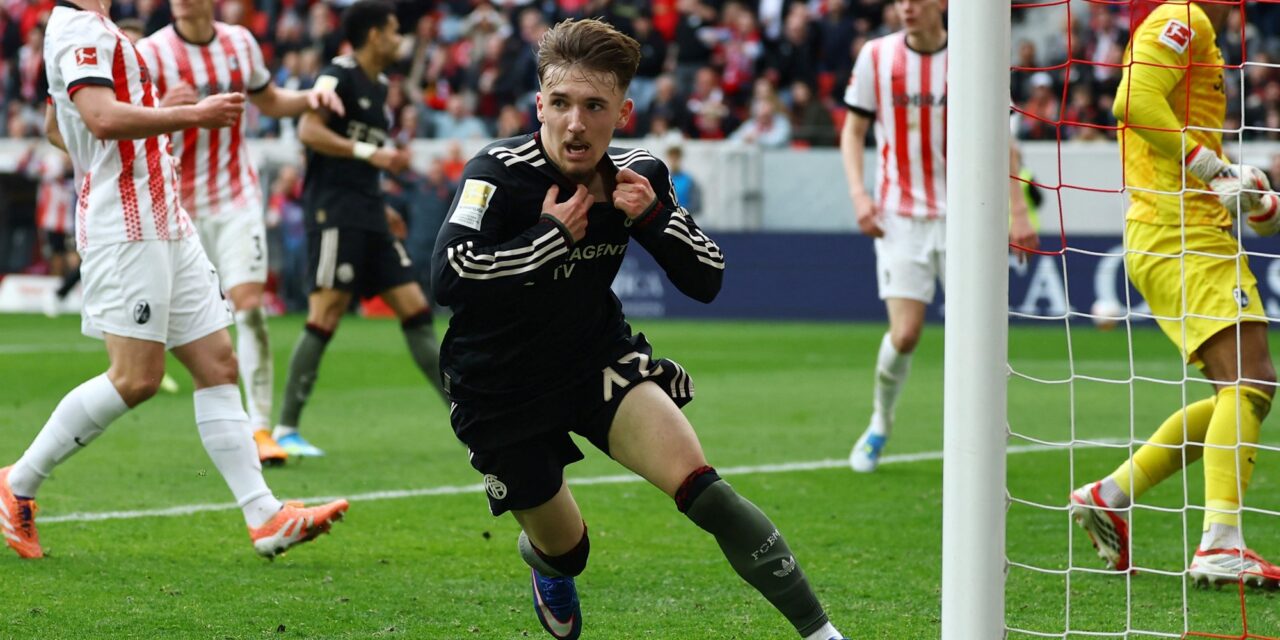 Bayern Múnich perdía hasta el minuto 92 pero se lo dio vuelta al Friburgo, llegó a los 100 goles en 28 partidos y viajará afilado al Bernabéu