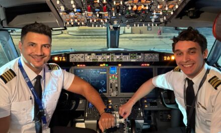 Dos pilotos sanjuaninos comandaron un vuelo internacional y sobrevolaron su tierra natal