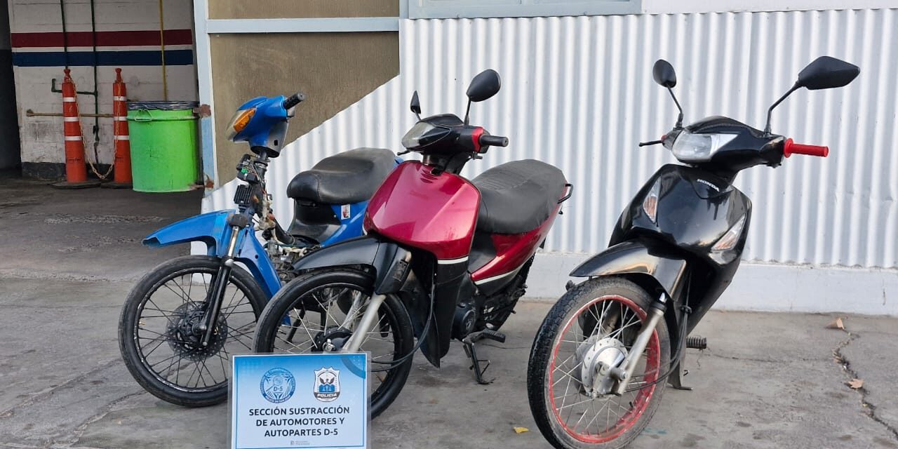 Recuperan tres motos robadas en Rawson y Pocito tras una serie de operativos policiales