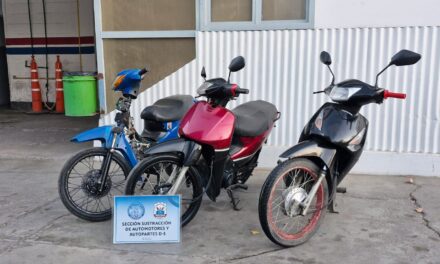 Recuperan tres motos robadas en Rawson y Pocito tras una serie de operativos policiales