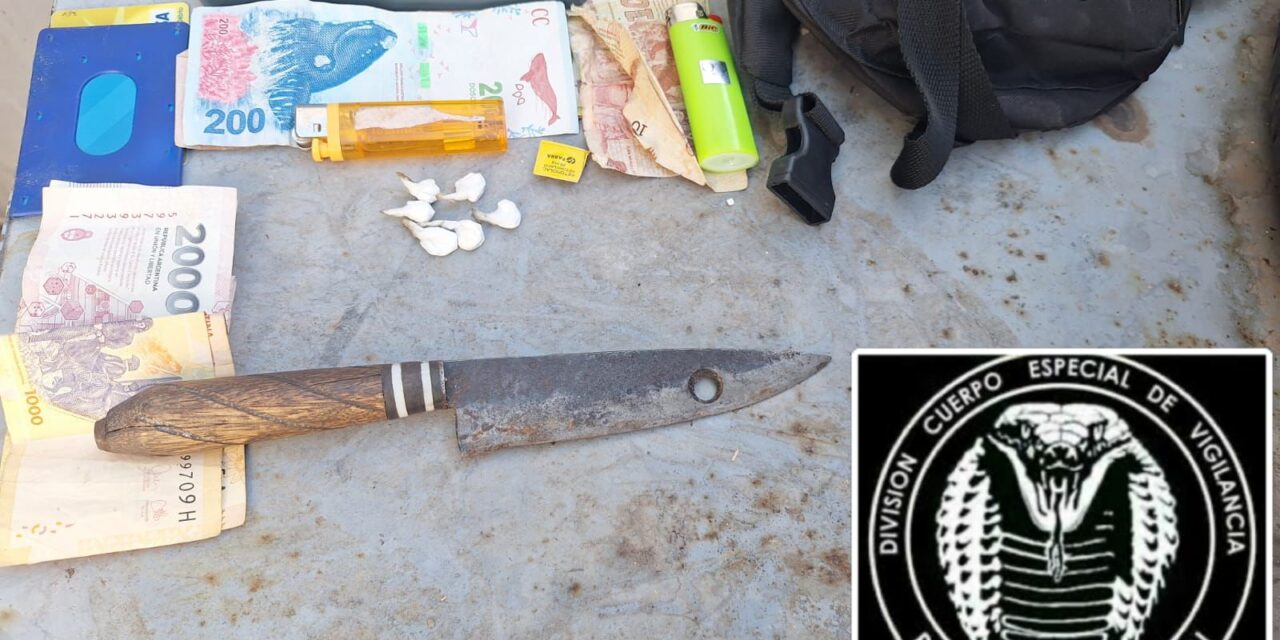 Detienen a un hombre con cocaína y un cuchillo tras provocar disturbios en Capital