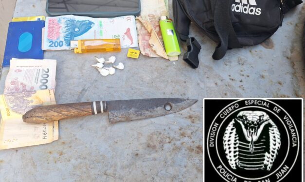 Detienen a un hombre con cocaína y un cuchillo tras provocar disturbios en Capital