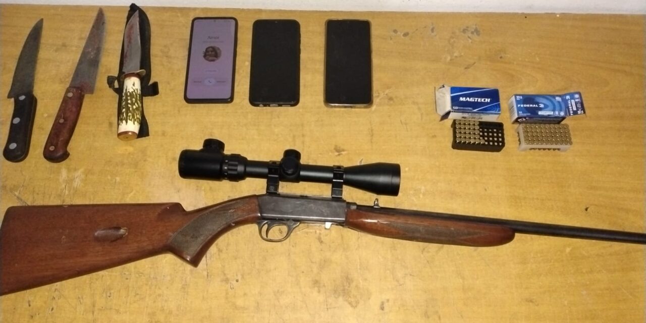 Caza furtiva en Ullum: Tres hombres detenidos con guanacos faenados y un arma ilegal