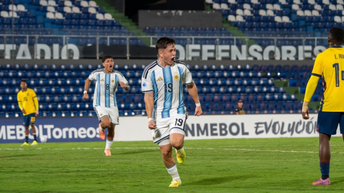 La Selección Argentina es finalista del Sudamericano Sub-17: venció 3-1 a Ecuador y se medirá ante Colombia por el título