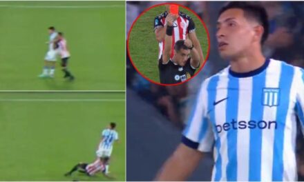 Codazo en el rostro y expulsión prematura: la insólita roja que se llevó Adrián Fernández en Racing