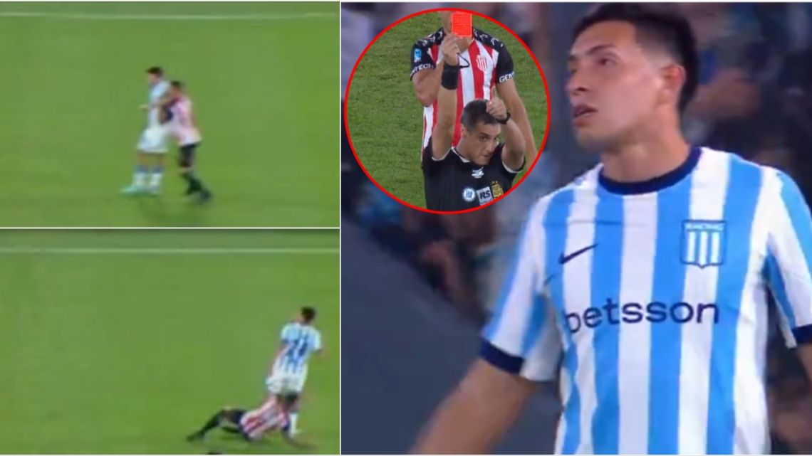 Codazo en el rostro y expulsión prematura: la insólita roja que se llevó Adrián Fernández en Racing