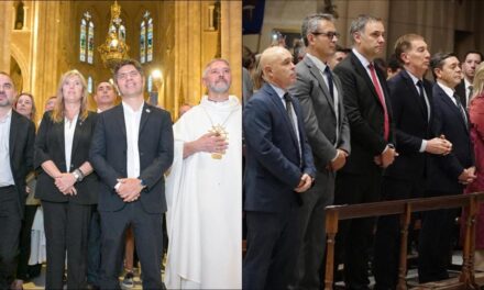Manuel Adorni y Axel Kicillof participaron en Luján de la misa por el primer aniversario de la muerte del papa Francisco