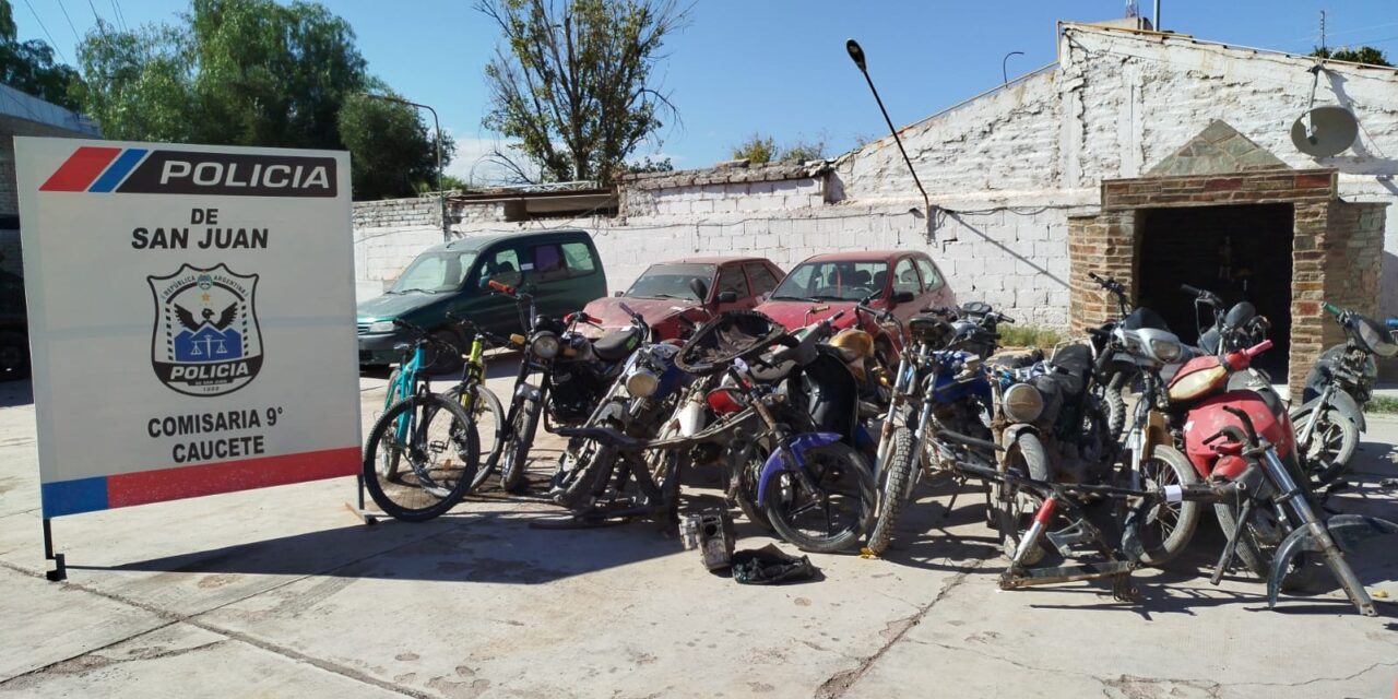 Caucete: La Policía desarticuló un foco de picadas ilegales y secuestró 18 motos