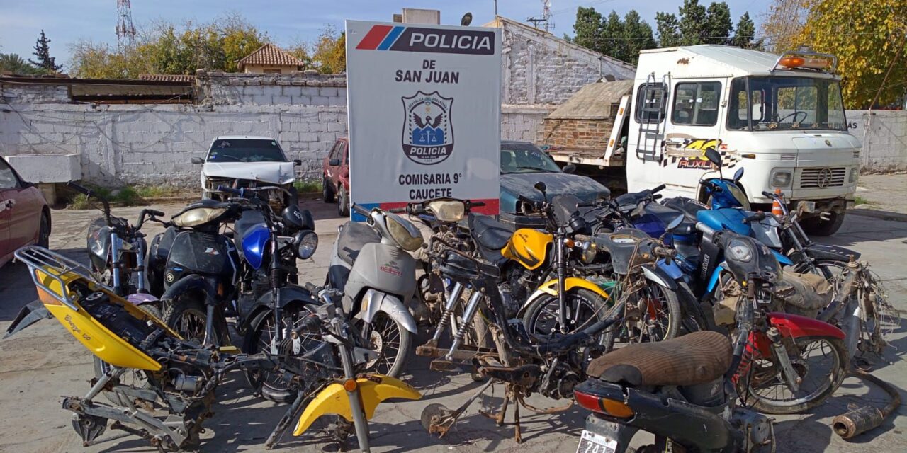 Hallaron motos enterradas en allanamientos por picadas ilegales en Caucete