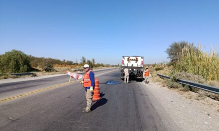 Vialidad Nacional realiza tareas de bacheo y mantenimiento sobre Ruta 40 Norte y Sur