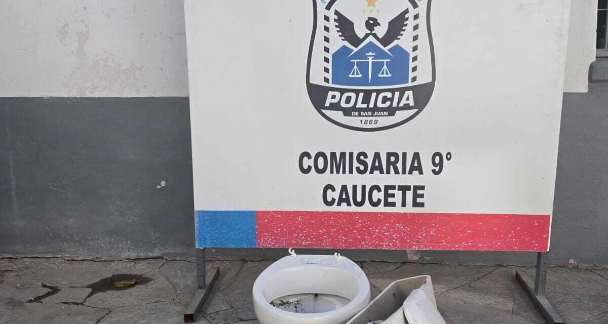 Caucete: Robaron un inodoro y la Policía lo encontró durante un rastrillaje