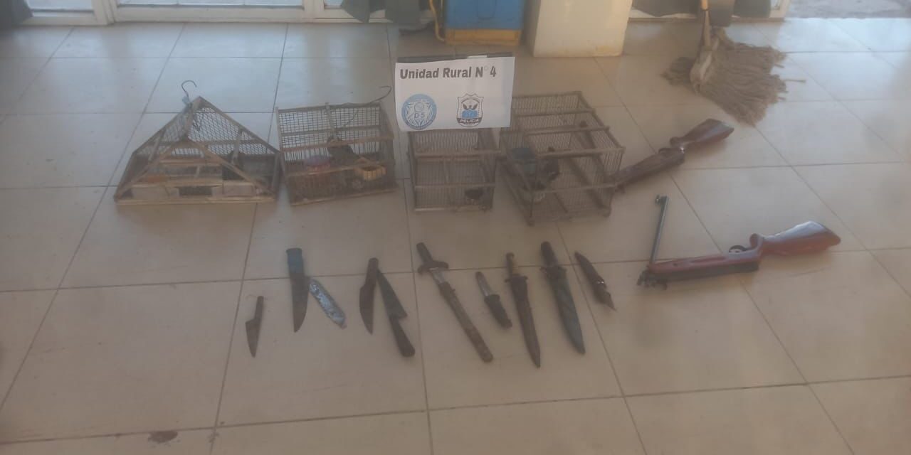 Cayó con armas, droga y aves protegidas en Pocito: Terminó detenido tras un allanamiento rural