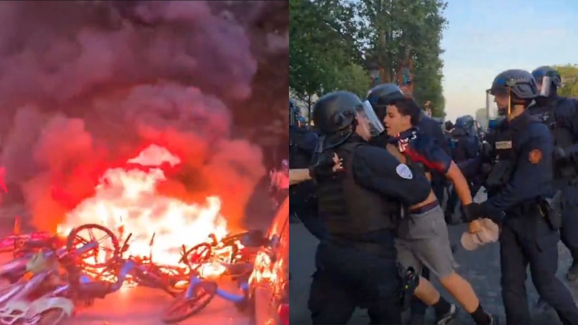 Caos en París: graves disturbios y choques con la policía tras el título del PSG