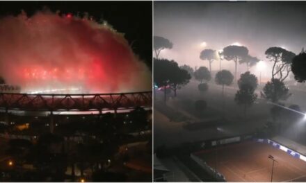 Insólito: el humo de los festejos del Inter hizo que se frene un partido del Masters 1000 de Roma