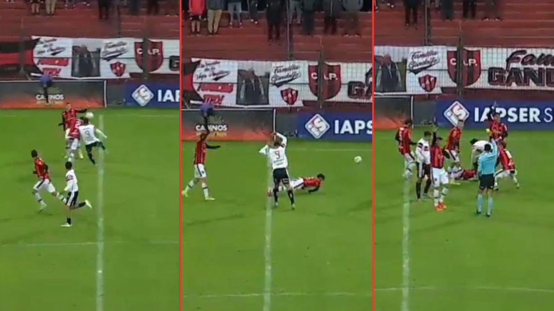 Un jugador de Patronato quedó en observación tras recibir una patada ante Chacarita