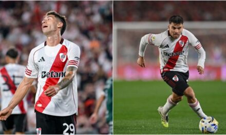 Alarma en River: Montiel se lesionó en la entrada en calor y Acuña sufrió una molestia muscular ante Gimnasia