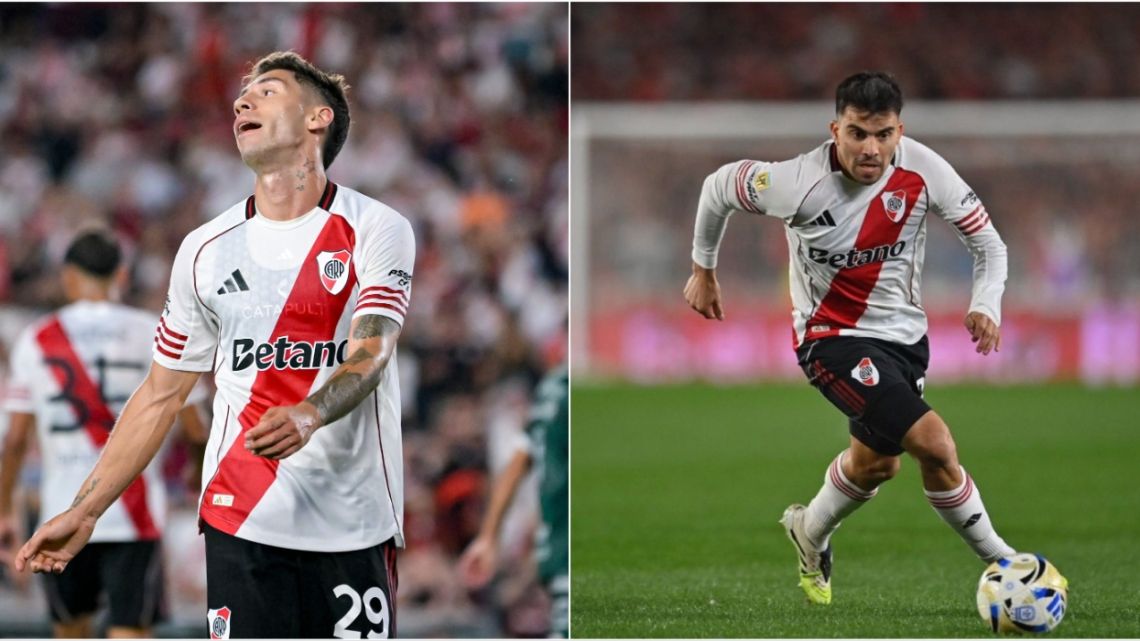Alarma en River: Montiel se lesionó en la entrada en calor y Acuña sufrió una molestia muscular ante Gimnasia