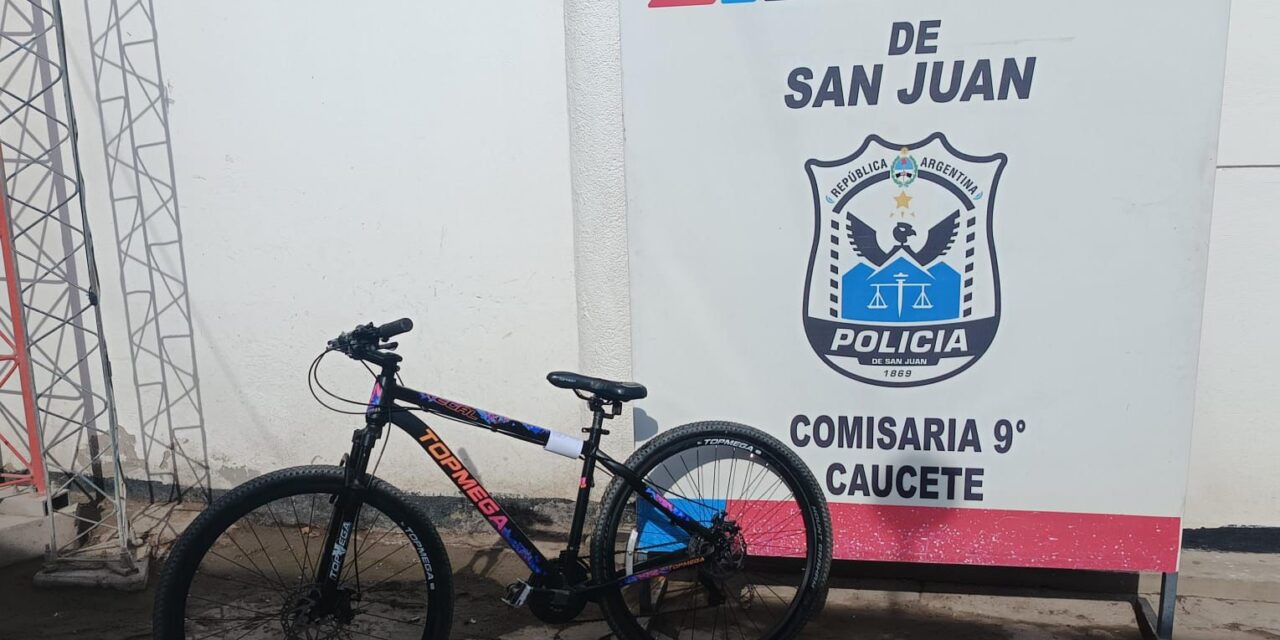 Recuperan una bicicleta robada y la devuelven a su propietaria en Caucete
