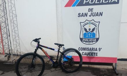 Recuperan una bicicleta robada y la devuelven a su propietaria en Caucete