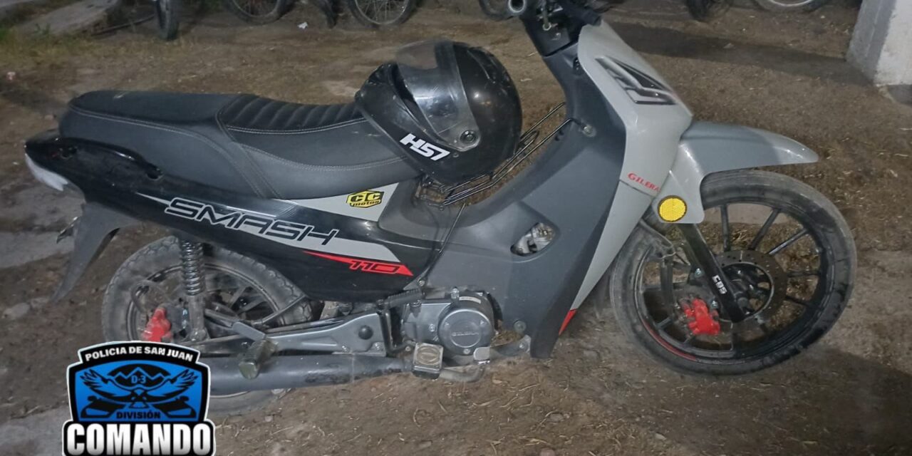 Abandonaron una moto durante una fuga y desaparecieron entre fincas de Albardón