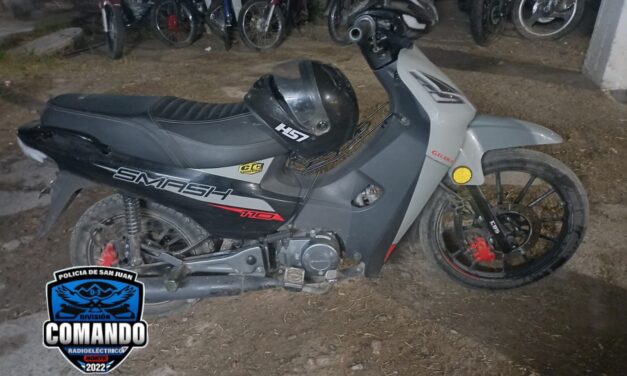 Abandonaron una moto durante una fuga y desaparecieron entre fincas de Albardón