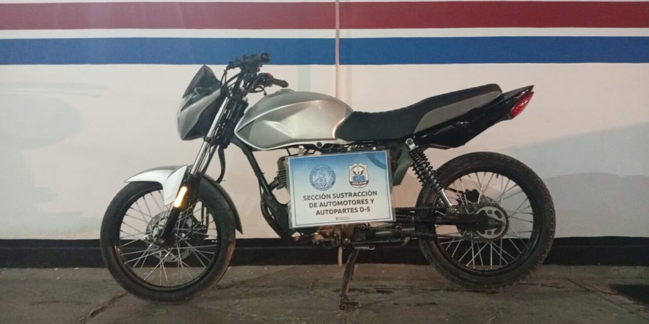 Recuperan en Rawson una motocicleta robada a comienzos de año