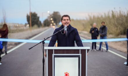 Orrego inauguró una obra clave en Angaco y anunció nuevos asfaltos para ampliar la conectividad