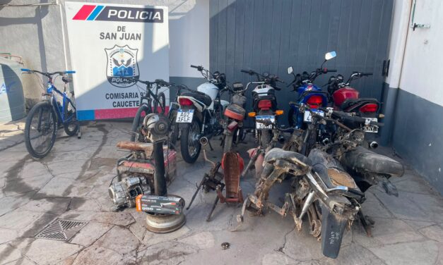 Golpe a las picadas clandestinas en Caucete: Secuestran 10 motos adulteradas y clausuran un taller ilegal