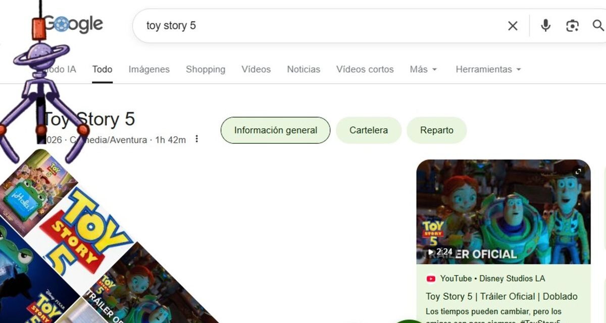 Google lanzó un juego oculto de Toy Story para celebrar el estreno de la nueva película