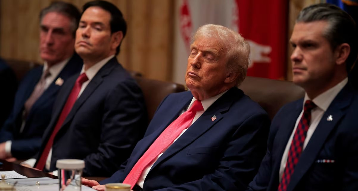 Donald Trump mostró signos de somnolencia durante un encuentro de la Casa Blanca