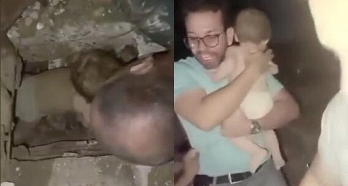 Una mujer y un bebé fueron hallados con vida entre los escombros tras el terremoto