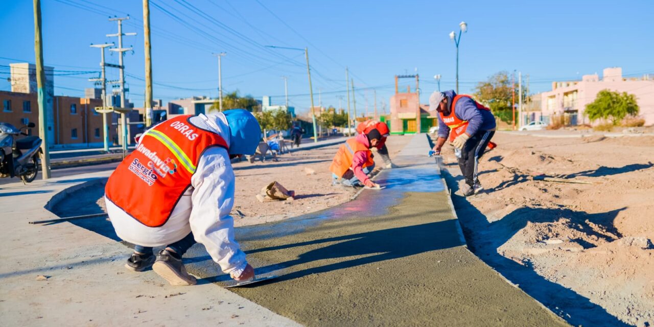 Rivadavia suma nuevos espacios verdes con la construcción de cuatro plazas en Del Bono Green