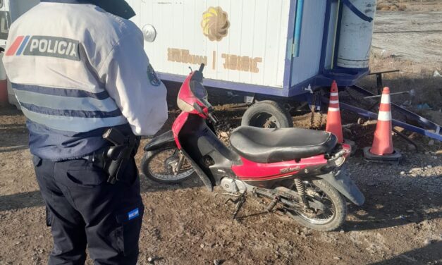 Recuperaron en Sarmiento una moto que era buscada por un caso de hurto