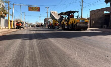 La repavimentación de avenida Benavídez ya completó casi un kilómetro y sigue avanzando en Chimbas