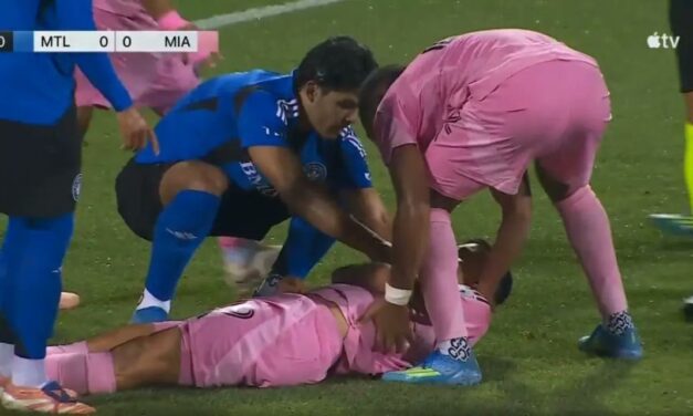 Un fuerte golpe en la cabeza de un compañero de Messi en Inter Miami encendió todas las alarmas