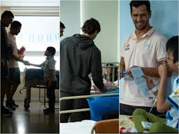 Los Pumas llevaron una jornada solidaria al Hospital Rawson y sorprendieron a los chicos internados