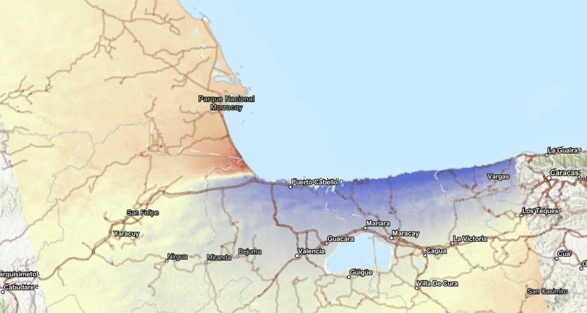 La NASA mostró un mapa con los desplazamientos de la superficie terrestre en Venezuela