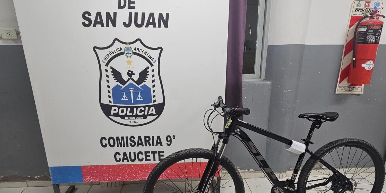 Investigan el origen de una bicicleta abandonada en Caucete y buscan a su propietario