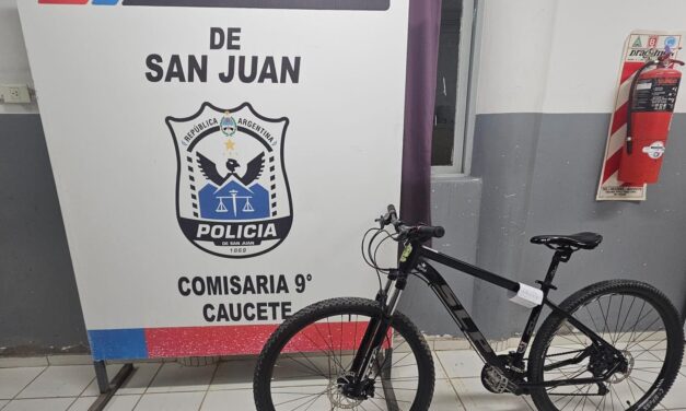 Investigan el origen de una bicicleta abandonada en Caucete y buscan a su propietario
