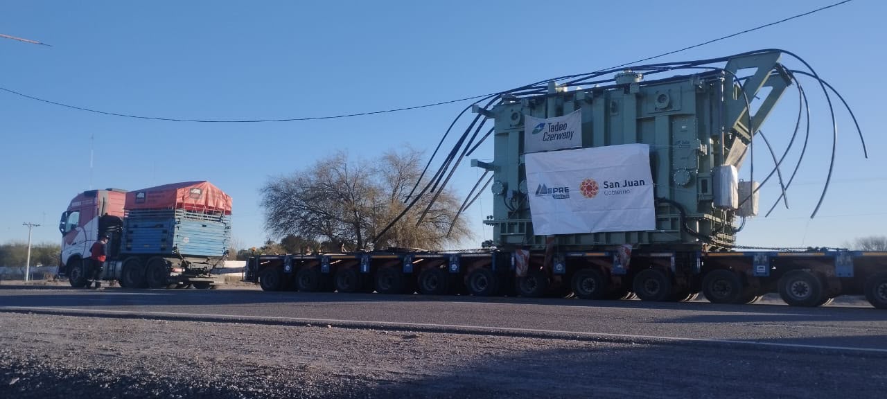 Llegó el transformador que duplicará la capacidad de abastecimiento eléctrico en San Juan