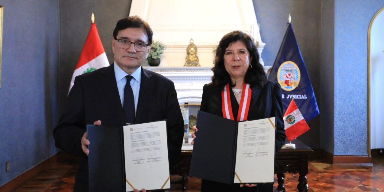 La Corte de Justicia firmó un convenio de cooperación con el Poder Judicial de Perú