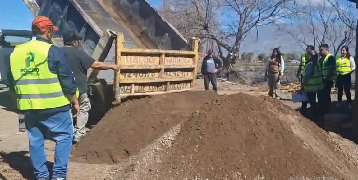 Pocito comenzó la reconstrucción de las casas afectadas por los incendios