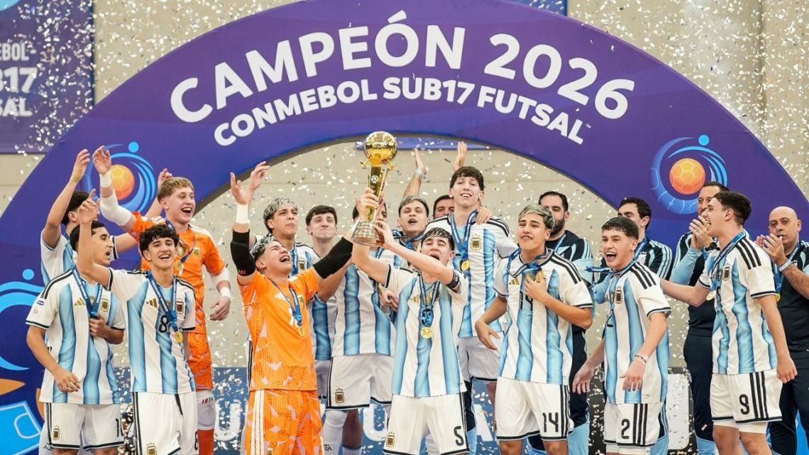 Argentina se consagró tricampeón del Sudamericano Sub 17 de futsal tras vencer a Brasil agónicamente
