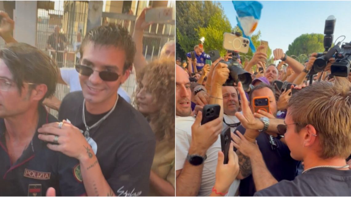 Franco Mastantuono llegó a Fiorentina: así fue su multitudinaria bienvenida
