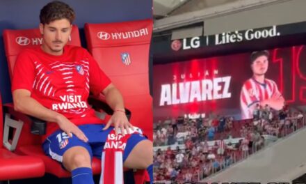 Julián Álvarez fue silbado en el Metropolitano y el Atlético de Madrid rescató un empate con gol de Giuliano Simeone