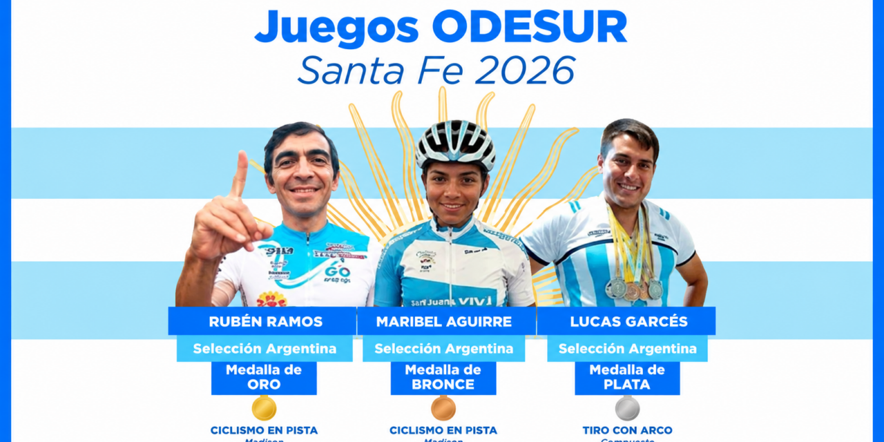 Tres nuevas medallas para la delegación sanjuanina en los Juegos Suramericanos Santa Fe 2026