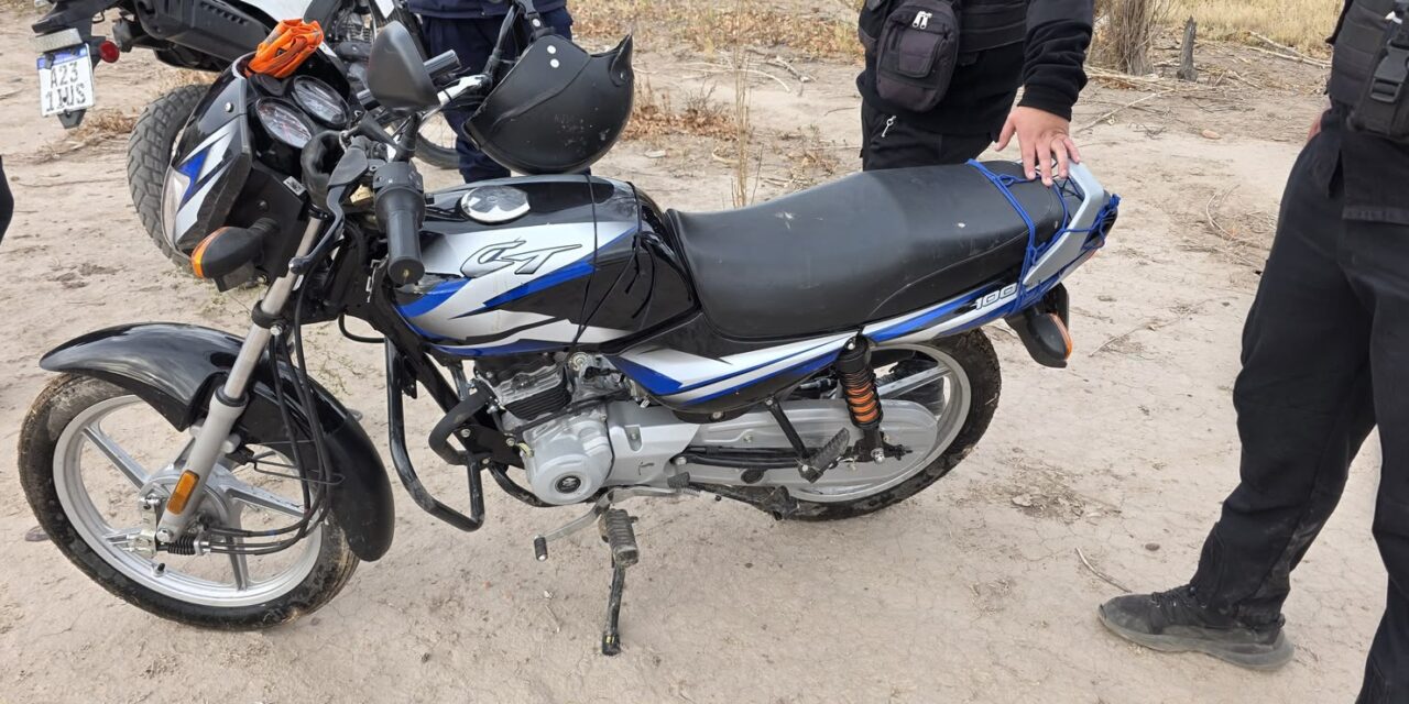Recuperaron en Santa Lucía una moto robada a punta de pistola