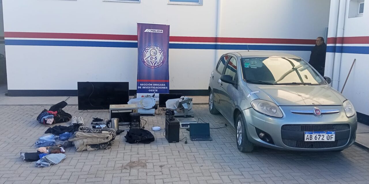 Cayó con un auto cargado de objetos robados y terminó detenido tras cinco allanamientos