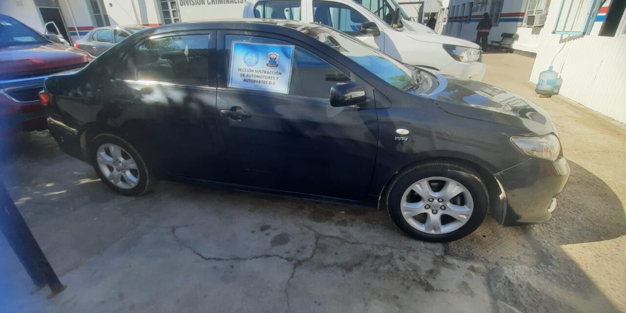 Chimbas: detectaron un Corolla que era buscado por un robo agravado en Mendoza