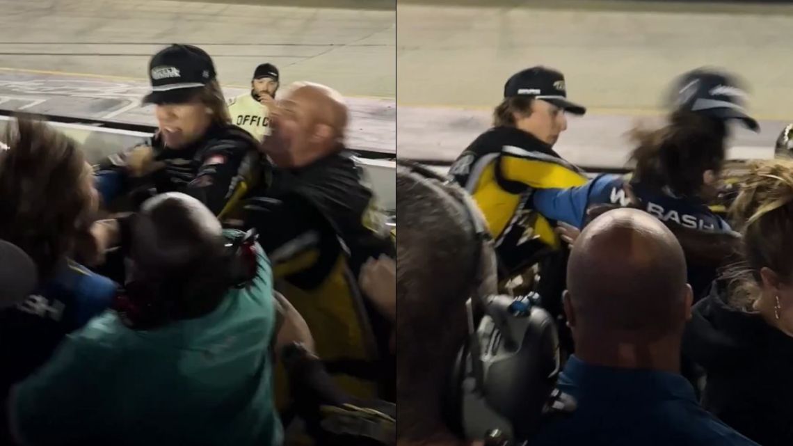 ¡Se fueron a las manos! Un choque de Nascar terminó en golpes postcarrera